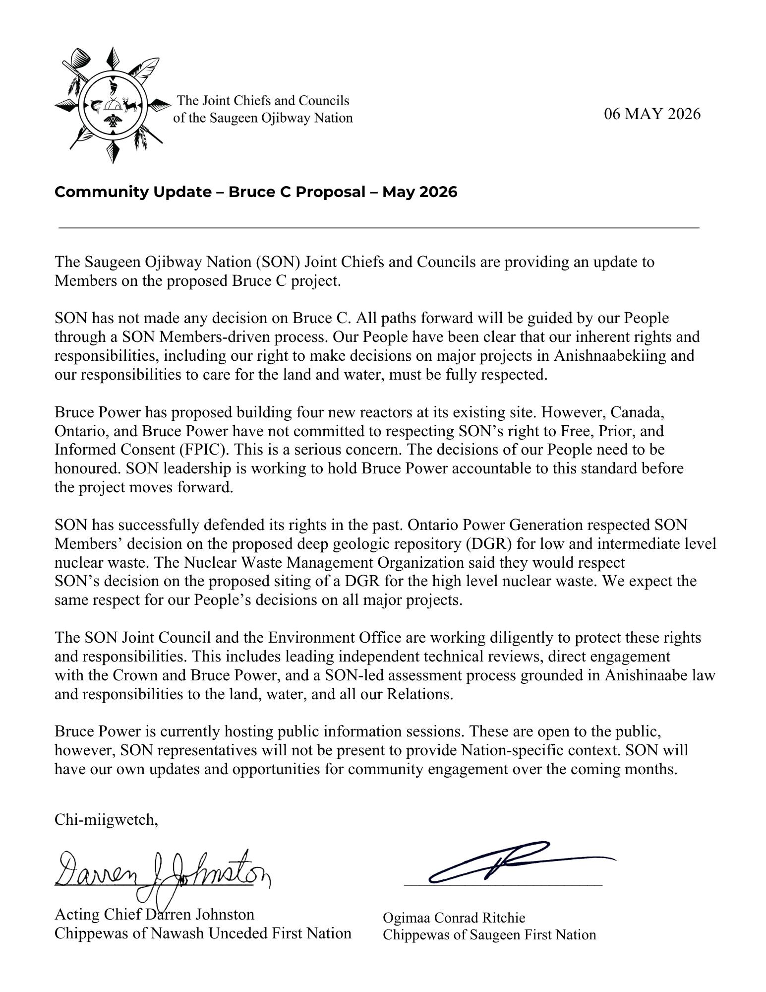 Bruce C update May 2026