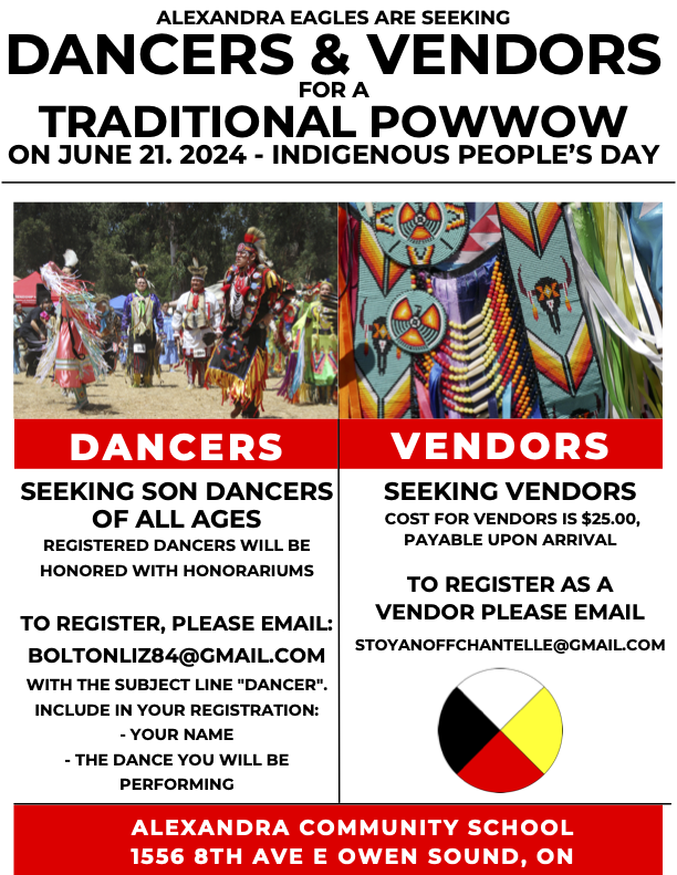 Pow Wow vendor and dancer call out poster