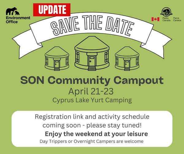 Save the date card for SON Campout April 21-23