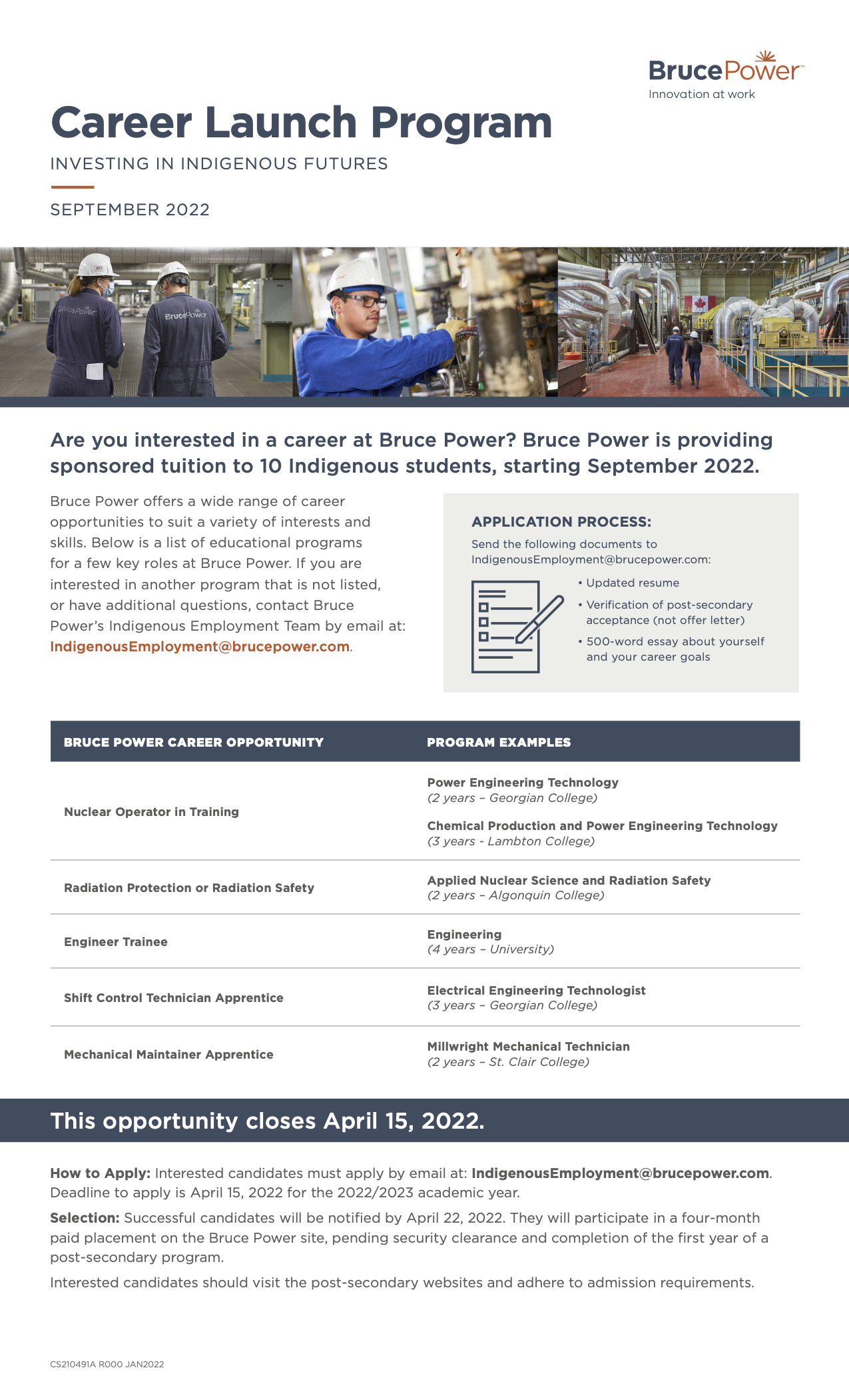 Bruce Power Career Launch Program - poster