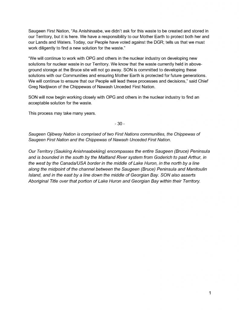 Image of press release announcing results page 2