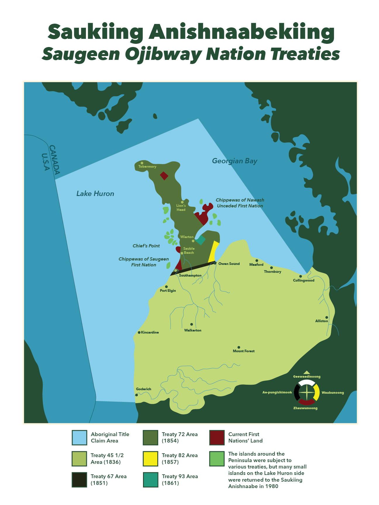 Map of Saugeen Ojibway Nation Treaties