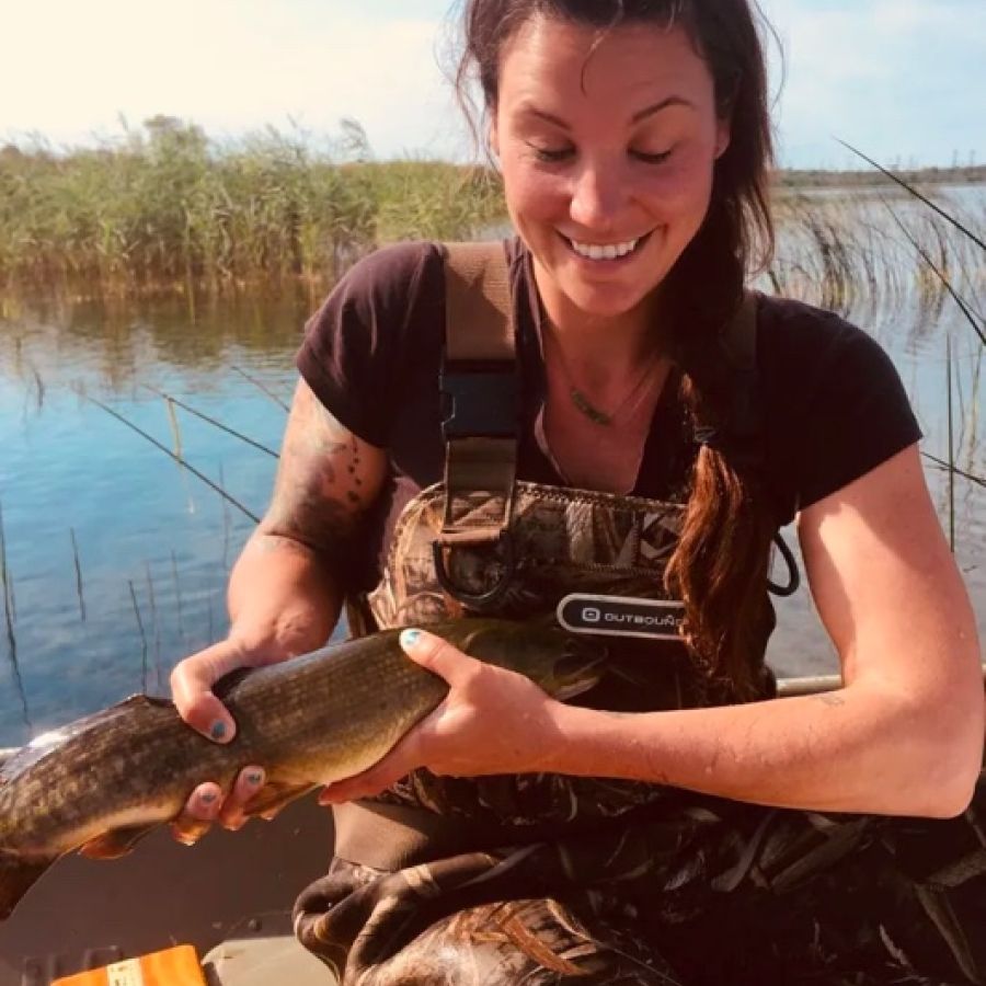 woman with fish